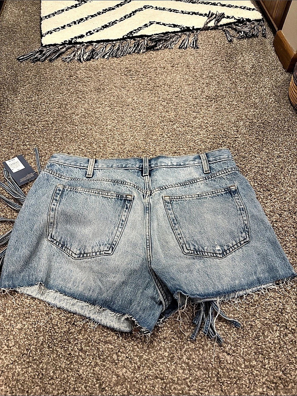High Rise Mini Cut-Off Fringe shorts - Picture 3 of 7